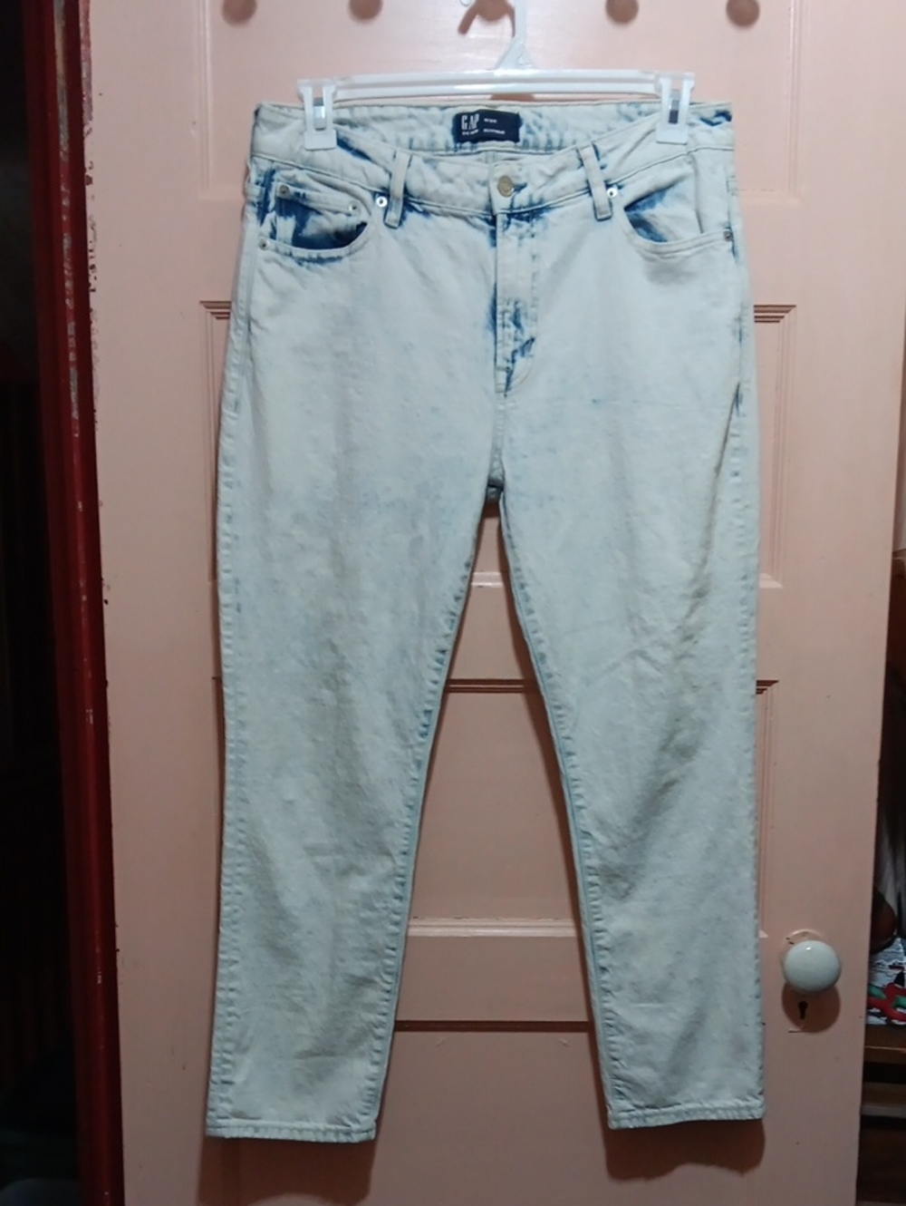 GAP Denim Pale Blue Acid Wash Boyfriend Jeans